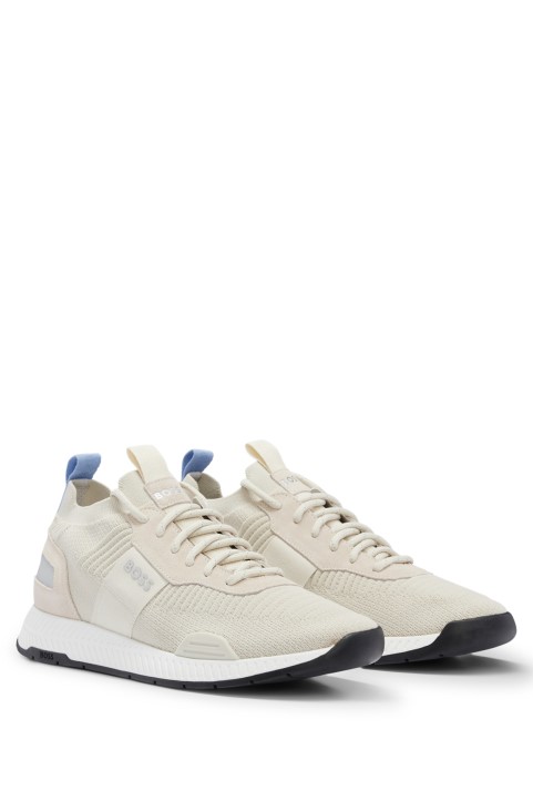 κάλτσες Hugo Boss ανοιχτό μπεζ με το επάνω μέρος