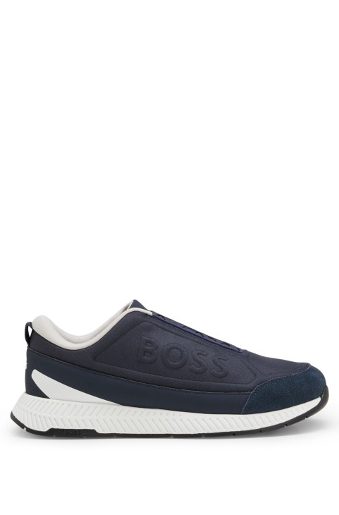 Slip-on Trainers Hugo Boss σε μικτά υλικά σκούρο μπλε