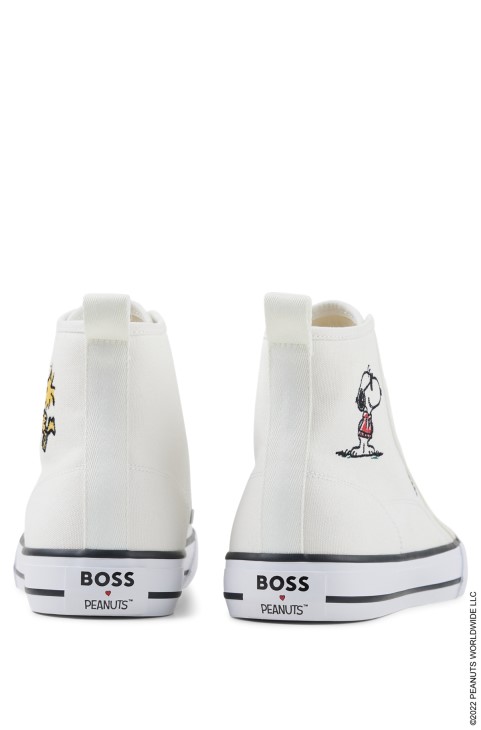 Boss X Peanuts, βαμβάκι-καμβά, ψηλοτάπητα παπούτσια με αποκλειστικά έργα τέχνης
