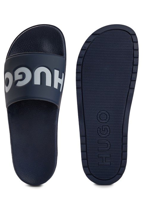 διαφάνειες ιταλικής κατασκευής Hugo Boss με λουράκι λογότυπου σκούρο μπλε
