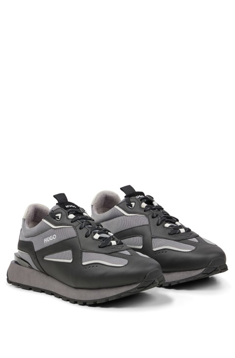 μαύρα κορδόνια Hugo Boss σε ανάμεικτα υλικά