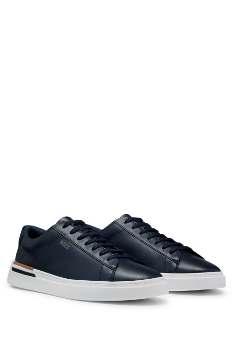 Σκούρο μπλε σολάκι με λωρίδα φτέρνας Hugo Boss