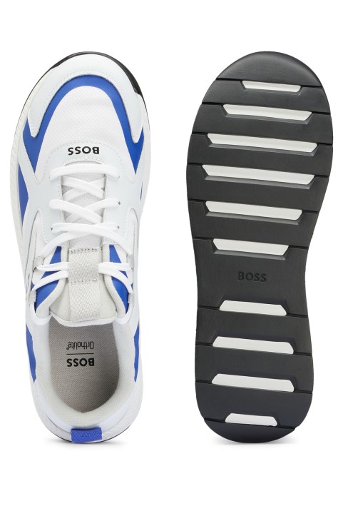 γυμναστήρια Hugo Boss λευκά μικτών υλικών με λεπτομέρειες θερμοκόλλησης
