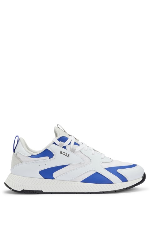 γυμναστήρια Hugo Boss λευκά μικτών υλικών με λεπτομέρειες θερμοκόλλησης
