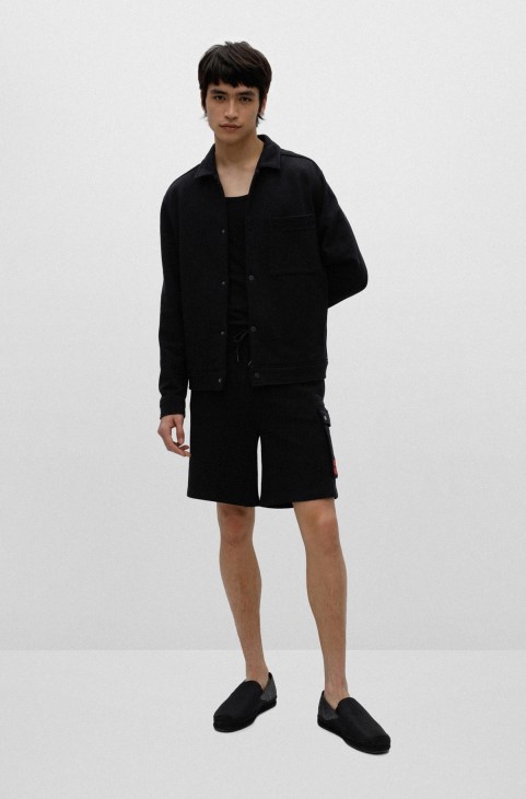 μαύρες εσπαντρίγιες από γιούτα Hugo Boss με λεπτομέρειες με τύπωμα λογότυπου
