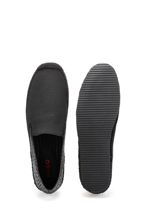 μαύρες εσπαντρίγιες από γιούτα Hugo Boss με λεπτομέρειες με τύπωμα λογότυπου
