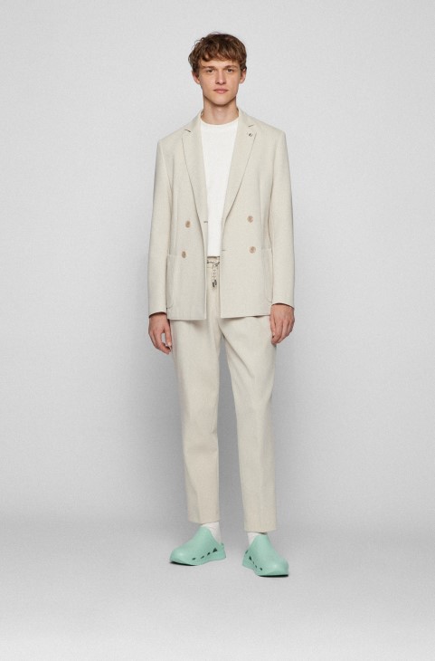 Σανδάλια από καουτσούκ Slip-on με ανάγλυφο λογότυπο Boss
