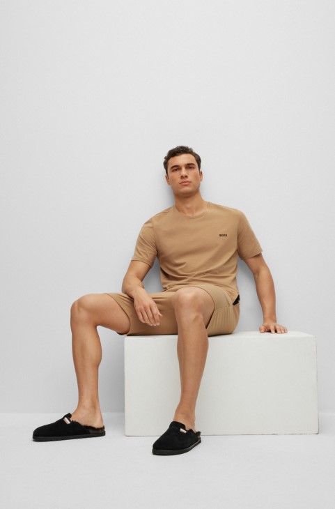 μαύρα σουέτ Mules με διακοσμητικές λωρίδες και εξωτερική σόλα Eva Hugo Boss
