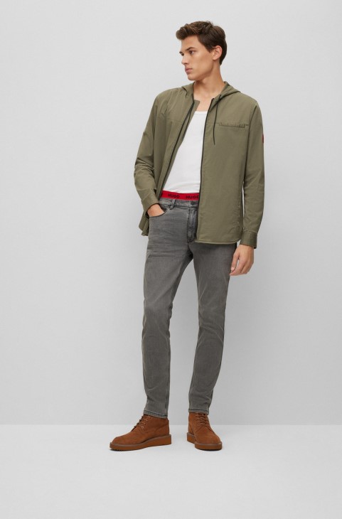 Μποτάκια Hugo Boss καφέ με κορδόνια από δέρμα καστόρι με σόλα Eva
