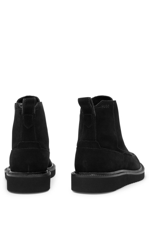 Μποτάκια Hugo Boss με κορδόνια από δέρμα καστόρι με μαύρη σόλα Eva
