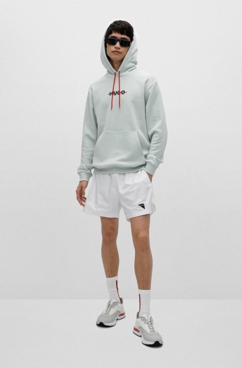 γυμναστήρια μικτών υλικών Hugo Boss με λεπτομέρειες λογότυπου ανοιχτό γκρι
