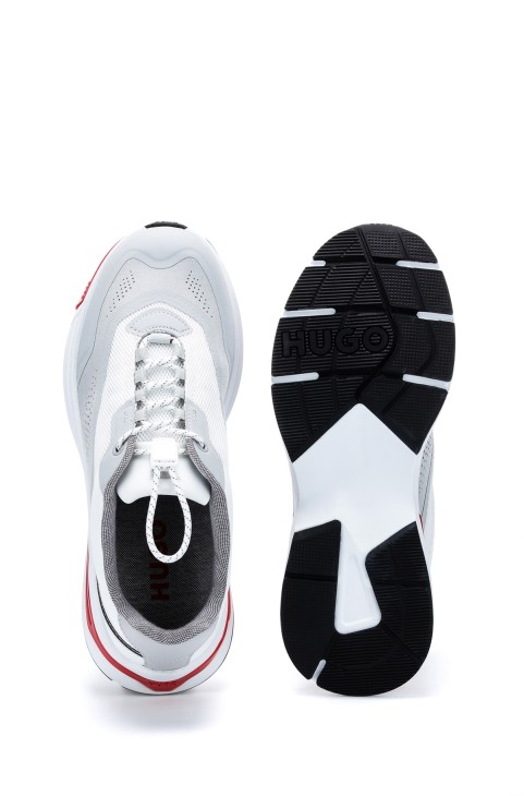 γυμναστήρια μικτών υλικών Hugo Boss με λεπτομέρειες λογότυπου ανοιχτό γκρι
