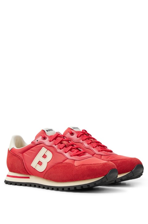 γυμναστήρια μικτών υλικών με λεπτομέρεια 'b' Red Hugo Boss