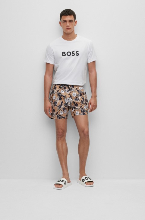 διαφάνειες ιταλικής κατασκευής με λογότυπο αυξημένης αντίθεσης λευκό Hugo Boss
