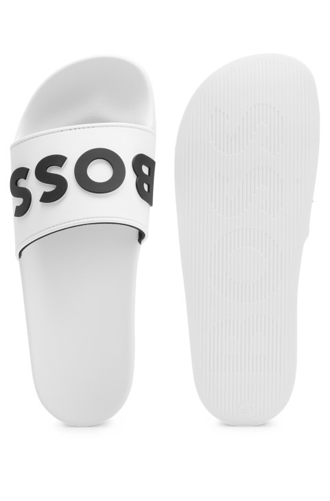 διαφάνειες ιταλικής κατασκευής με λογότυπο αυξημένης αντίθεσης λευκό Hugo Boss
