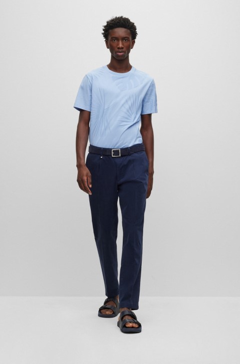 Σανδάλια με δύο λουράκια με δομημένο επάνω μέρος σκούρο μπλε Hugo Boss
