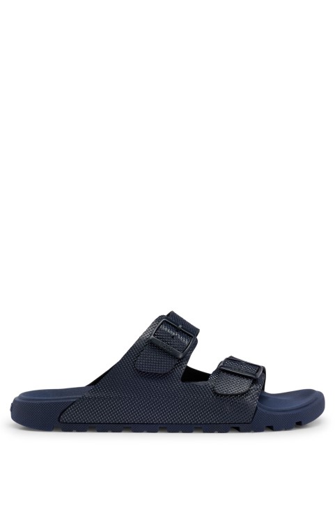 Σανδάλια με δύο λουράκια με δομημένο επάνω μέρος σκούρο μπλε Hugo Boss
