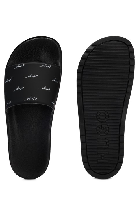 μαύρες διαφάνειες Hugo Boss με χειρόγραφα λογότυπα
