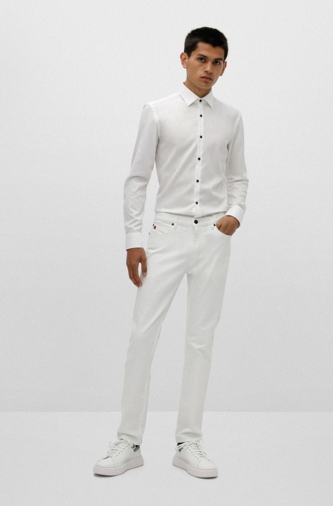 Hugo Boss Low-top Trainers με γιακά με λογότυπο λευκό
