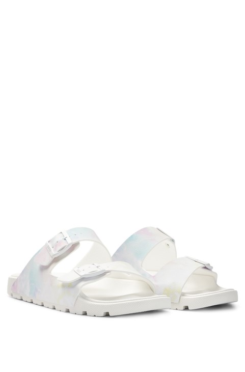 διαφάνειες με δύο λουράκια με πολύχρωμα έργα τέχνης Hugo Boss λευκό