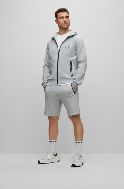 Boss X Ajbxng δερμάτινα και διχτυωτά παπούτσια με λεπτομέρειες λογότυπου
