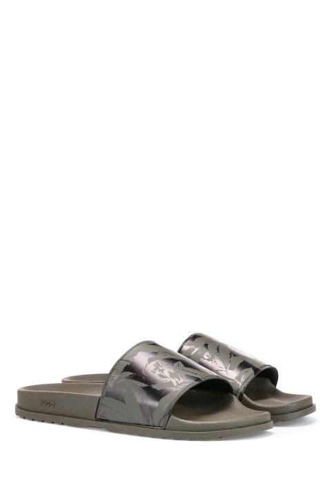 διαφάνειες ιταλικής κατασκευής με στάμπα χακί Hugo Boss