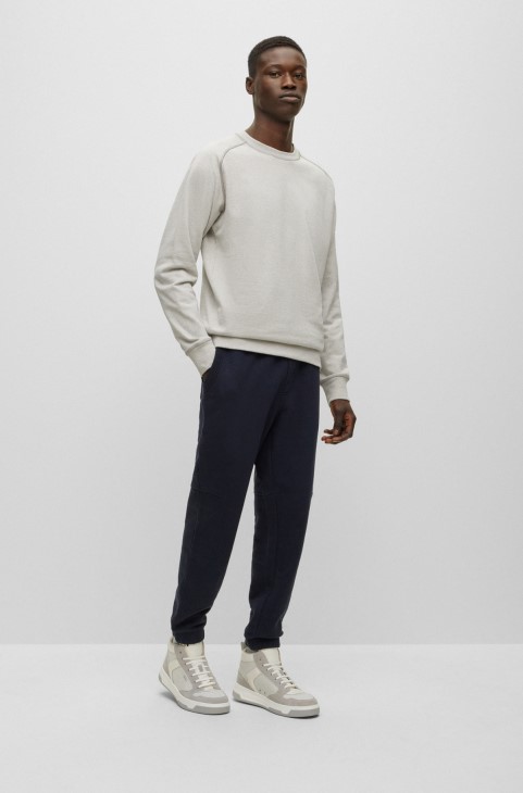 ψηλά δερμάτινα παπούτσια με λεπτομέρειες λογότυπου Hugo Boss λευκό
