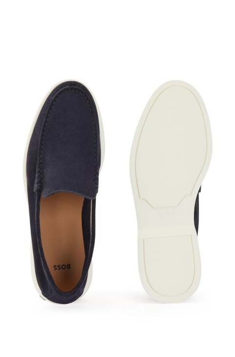 σουέτ μοκασίνια με ανάγλυφο λογότυπο
