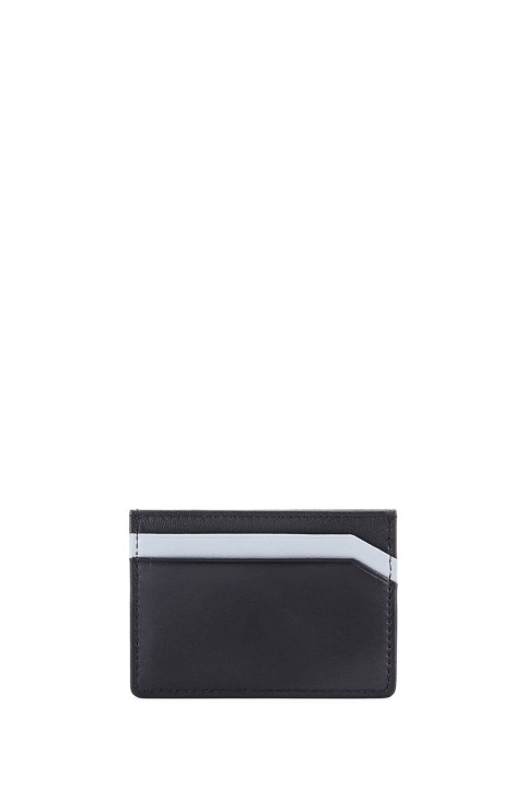 δερμάτινη θήκη για κάρτες με ανάγλυφο λογότυπο
