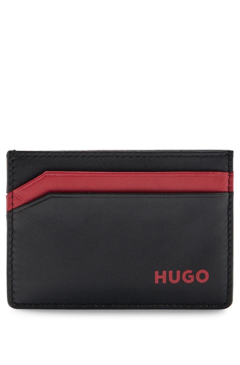 δερμάτινη θήκη για κάρτες με ανάγλυφο λογότυπο