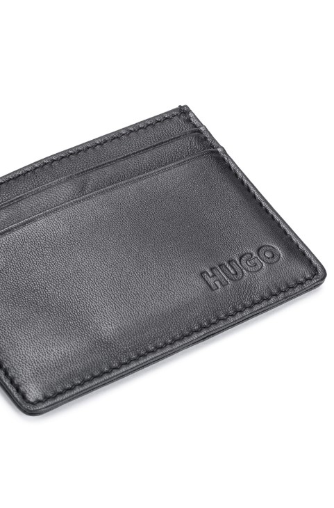 δερμάτινη θήκη για κάρτες με ανάγλυφο λογότυπο Boss
