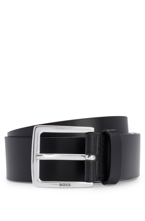 Ιταλική δερμάτινη ζώνη με εξοπλισμό αντίκες, μαύρο Hugo Boss