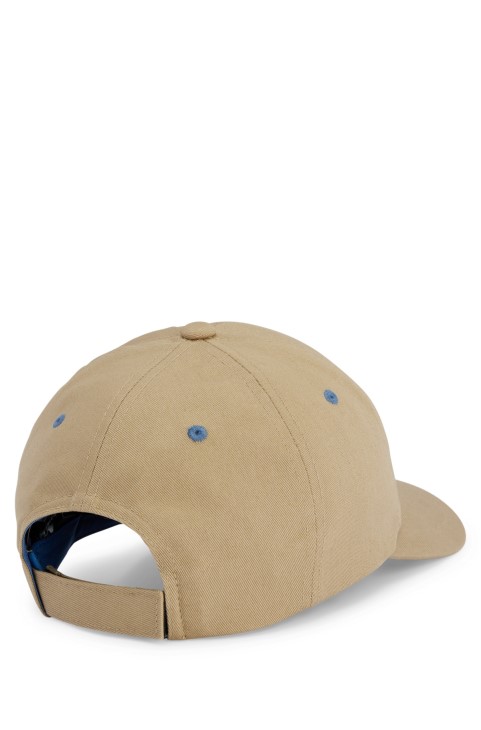 μπεζ Hugo Boss βαμβακερό καπέλο με λογότυπο
