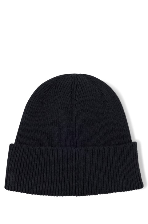 μαύρο καπέλο Hugo Boss από βαμβακερό καπέλο Beanie με τρισδιάστατο κεντημένο λογότυπο
