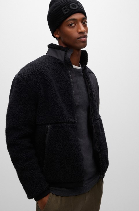 μαύρο καπέλο Hugo Boss από βαμβακερό καπέλο Beanie με τρισδιάστατο κεντημένο λογότυπο
