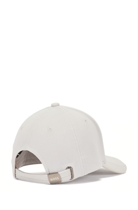 Hugo Boss ανοιχτό μπεζ πικέ-δικτυωτό καπέλο με τρισδιάστατο κεντημένο λογότυπο
