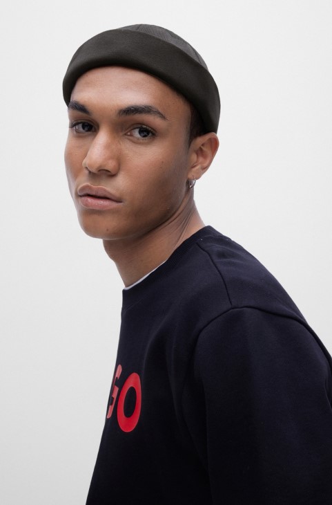 καπέλο Docker σε γαλλικό βαμβάκι Hugo Boss μαύρο