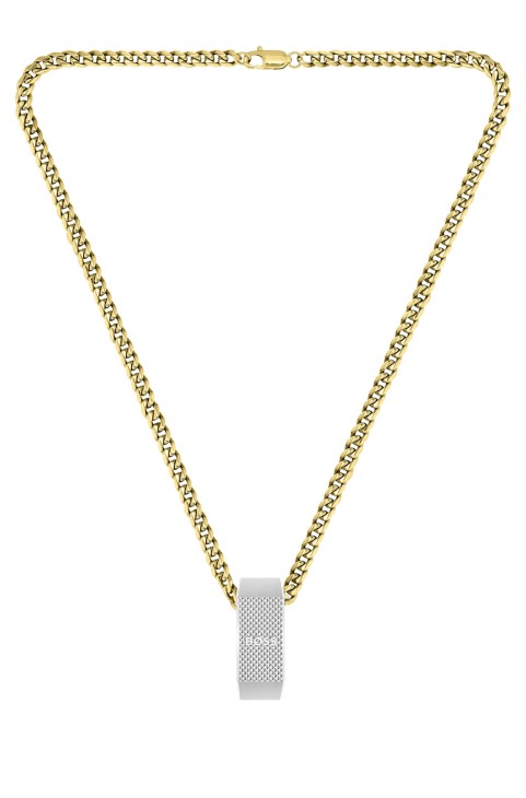 Κολιέ Hugo Boss σε εφέ χρυσού με μενταγιόν με αναστρέψιμο λογότυπο, ποικίλη προ-συσκευασία