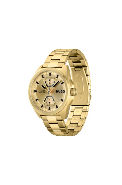 Ρολόι σε χρυσό εφέ με βραχιόλι με σύνδεσμο Hugo Boss Gold
