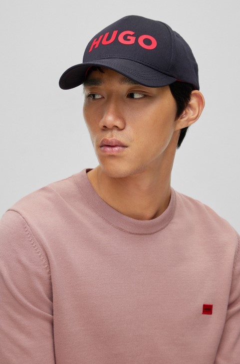 καπάκι με λογότυπο σε βαμβακερό Twill μαύρο Hugo Boss