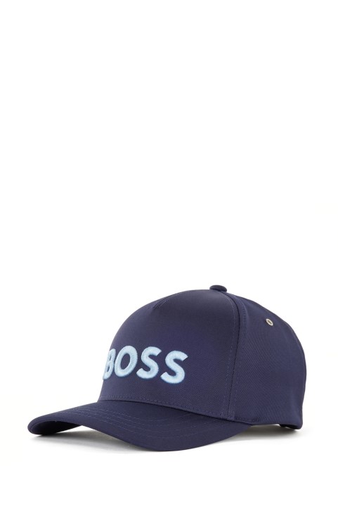 Καπάκι με ελαστικό Twill Boss Hugo με κεντημένο λογότυπο σκούρο μπλε
