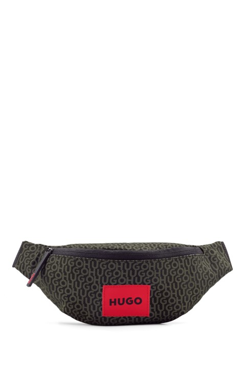 Τσάντα ζώνης με μοτίβο με τύπωμα λογότυπου με επώνυμη κόκκινη ετικέτα Hugo Boss
