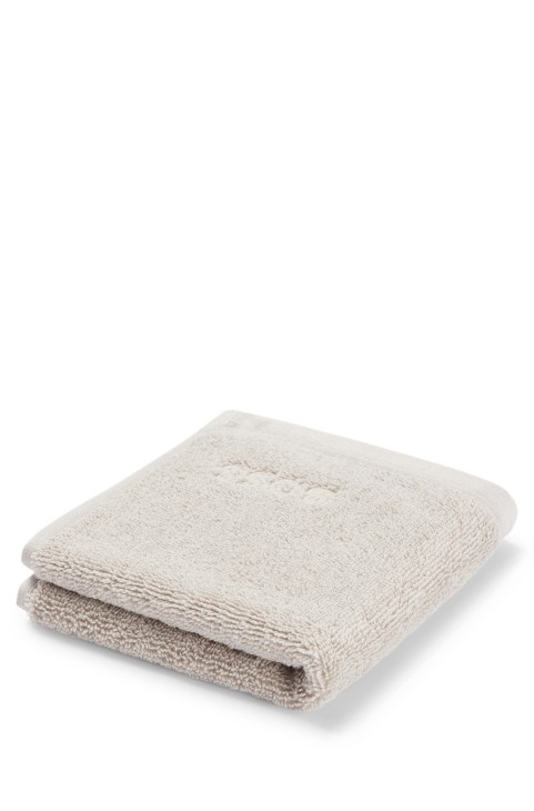 Μαύρο ύφασμα προσώπου επώνυμα Hugo Boss από χτενισμένο βαμβάκι Αιγαίου