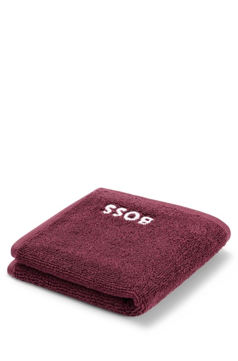 Πανί προσώπου από αιγυπτιακό βαμβάκι με λογότυπο σκούρο μωβ Hugo Boss