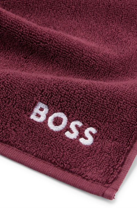 Πανί προσώπου από αιγυπτιακό βαμβάκι με λογότυπο σκούρο μωβ Hugo Boss
