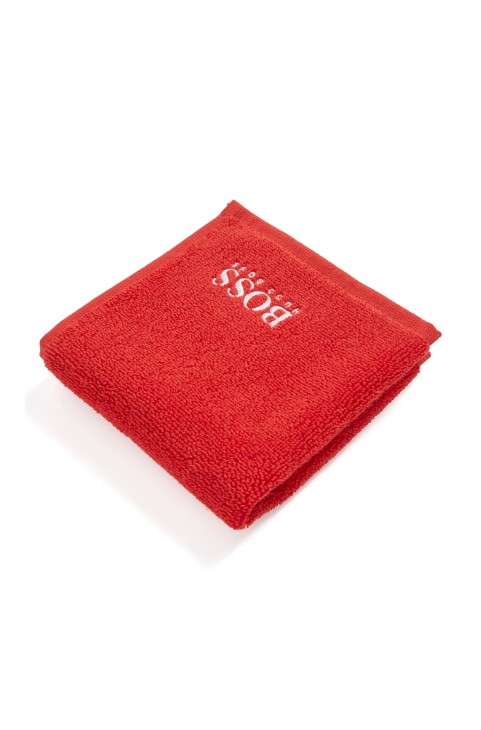 Πανί προσώπου από αιγυπτιακό βαμβάκι με λογότυπο αντίθεσης κόκκινο Hugo Boss