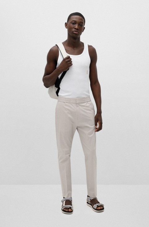 Σακίδιο πλάτης Hugo Boss από ανακυκλωμένο νάιλον με ετικέτα με κόκκινο λογότυπο λευκό
