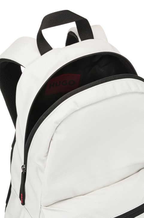 Σακίδιο πλάτης Hugo Boss από ανακυκλωμένο νάιλον με ετικέτα με κόκκινο λογότυπο λευκό
