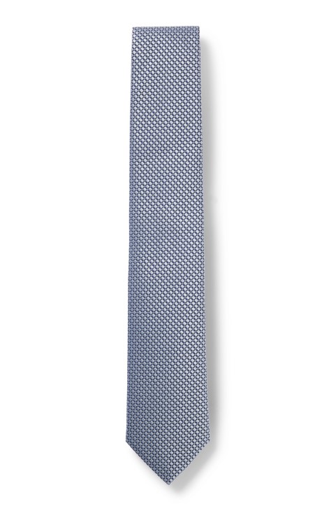 καρέ γραβάτα σε ανακυκλωμένες ίνες και μεταξωτό μπλε Hugo Boss