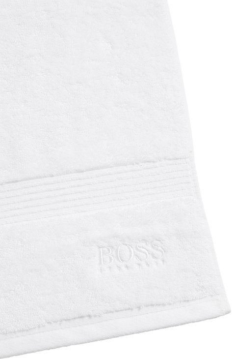 Πετσέτα μπάνιου με Logo σε λευκό βαμβακερό αιγαίο Hugo Boss
